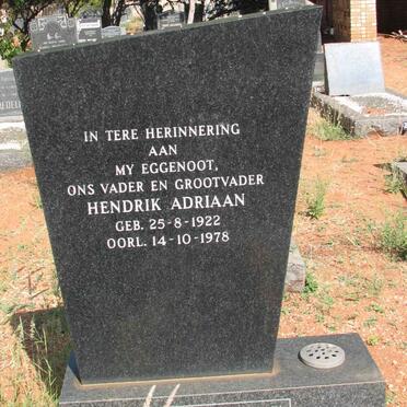 ROETS Hendrik Adriaan 1922-1978