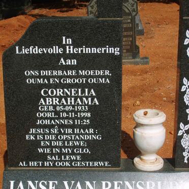 RENSBURG Cornelia Abrahama, Janse van 1933-1998