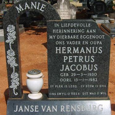 RENSBURG Hermanus Petrus Jacobus, Janse van 1930-1982