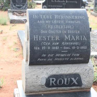 ROUX Hester Maria geb VAN RENSBURG 1942-1962