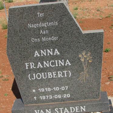 STADEN Anna Francina, van nee JOUBERT 1919-1973