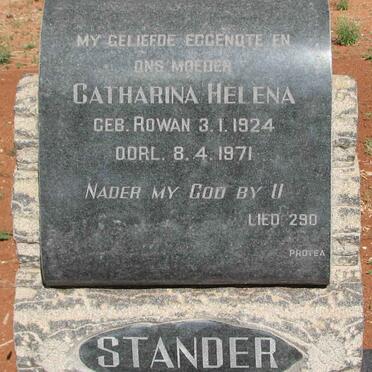 STANDER Catharina Helena nee ROWAN 1924-1971