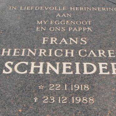 SCHNEIDER Frans Heinrich Carel 1918-1988