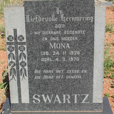 SWARTZ Mona 1926-1970