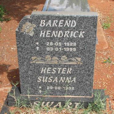 SWART Barend Hendrick 1928-1999 &amp; Hester Susanna 1932-