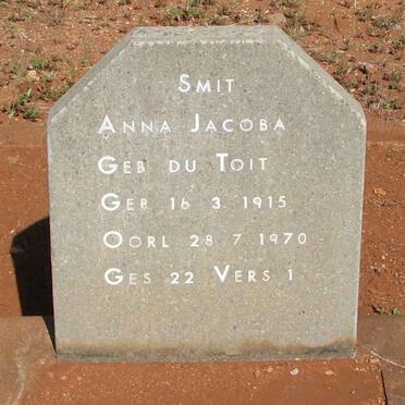 SMIT Anna Jacoba nee DU TOIT 1915-1970