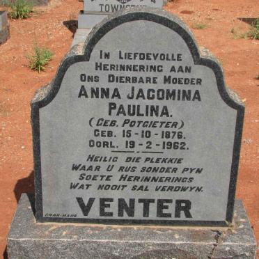 VENTER Anna Jacomina Paulina nee POTGIETER 1876-1962