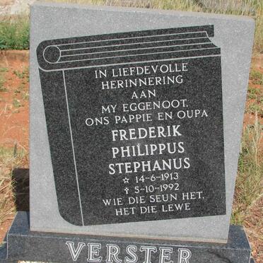 VERSTER Frederik Philippus Stephanus 1913-1992