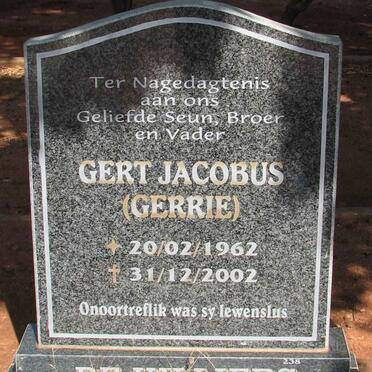 VILLIERS Gert Jacobus, de 1962-2002