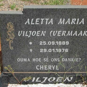 VILJOEN Aletta Maria nee VERMAAK 1889-1976
