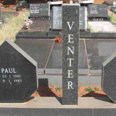 VENTER Paul 1910-1985 &amp; Lena 1914-2004