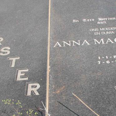 VORSTER Anna Margrieta 1935-1999