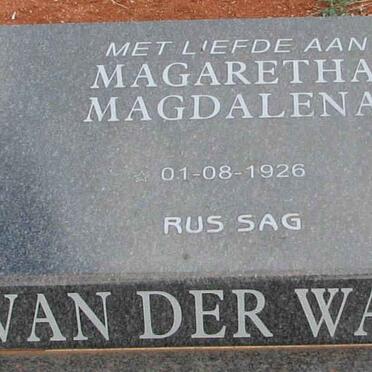 WALT Magaretha Magdalena, van der 1926-