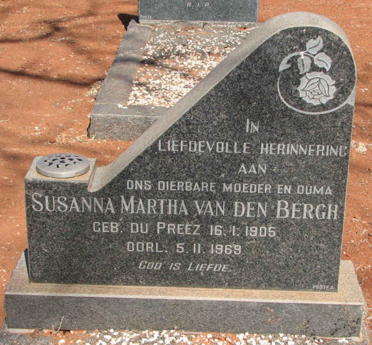 BERGH Susanna Martha, van den nee DU PREEZ 1905-1969