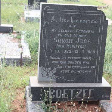 COETZEE Sarah Jane nee McINTYRE 1929-1968