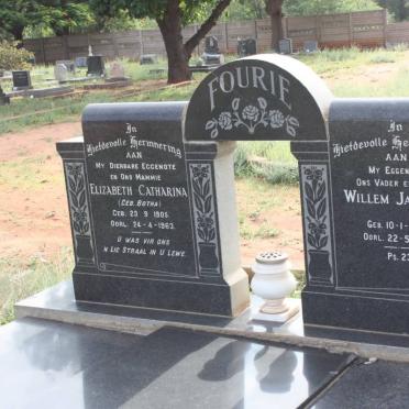 FOURIE Willem Jacobus 1889-1987 &amp; Elizabeth Catharina BOTHA 1905-1963