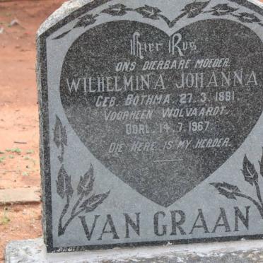 GRAAN Wilhelmina Johanna, van voorheen WOLVAARDT nee BOTHMA 1881-1967