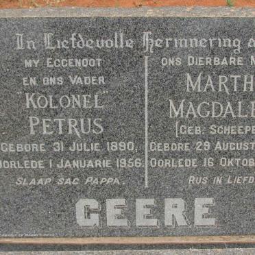 GEERE Petrus 1890-1956 &amp;  Martha Magdalena SCHEEPERS 1892-1958