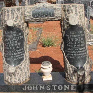 JOHNSTONE Andrew 1882-1962 &amp; Lea Magdalena BOTHA 1887-1962