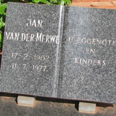 MERWE Jan, van der 1902-1977