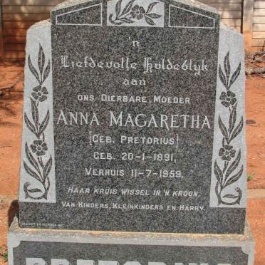 PRETORIUS Anna Margaretha nee PRETORIUS 1891-1959