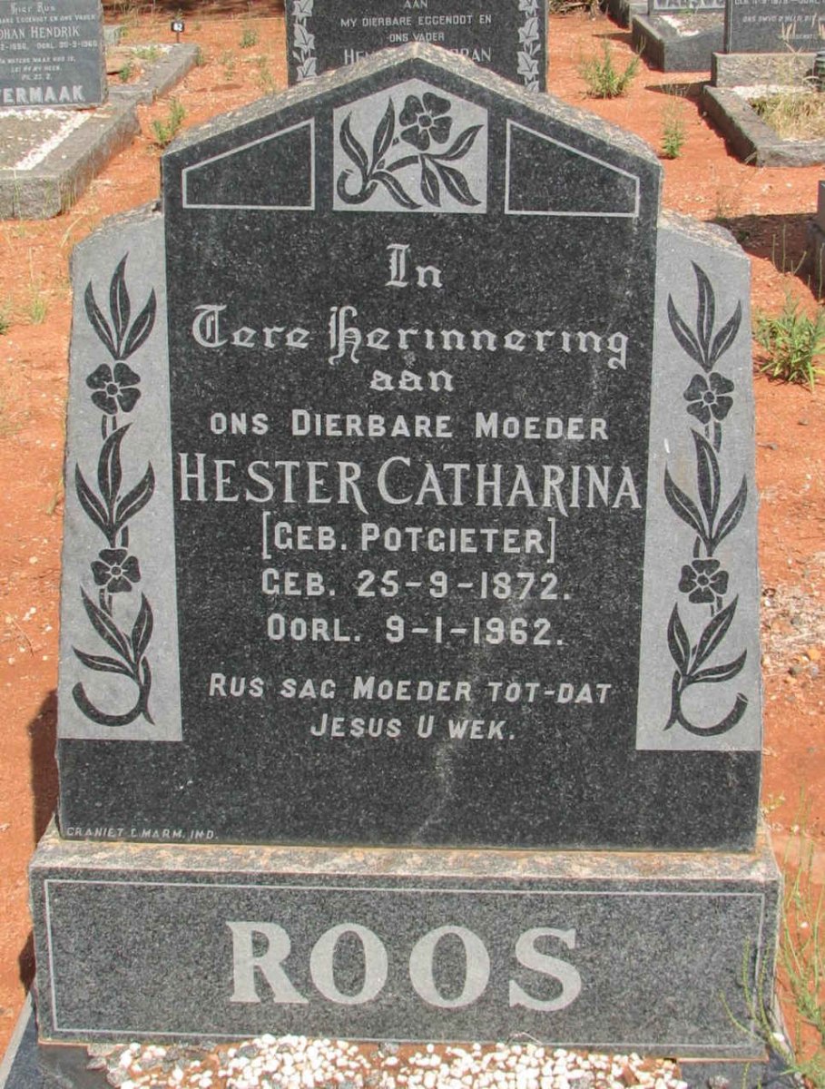 ROOS Hester Catharina nee POTGIETER 1872-1962