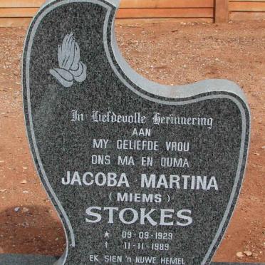 STOKES Jacoba Martina 1929-1989