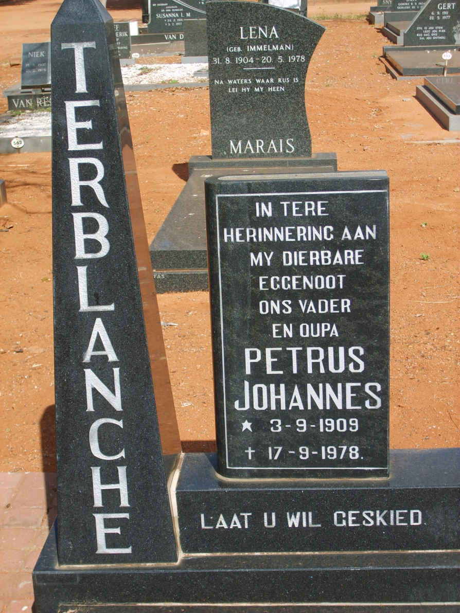 TERBLANCHE Petrus Johannes 1909-1978