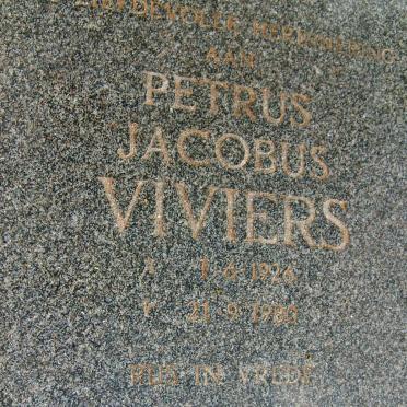 VIVIERS Petrus Jacobus 1926-1980