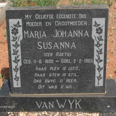 WYK Maria Johanna Susanna, van nee ROETS 1899-1965