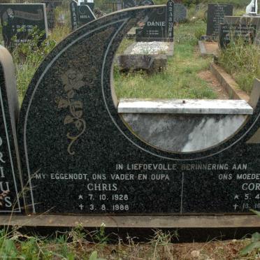 PRETORIUS Chris 1928-1988 &amp; Corrie 1928-2012