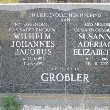 GROBLER Wilhelm Johannes Jacobus 1912-1990 &amp; Susanna Aderjane Elizabetha 1916-2002