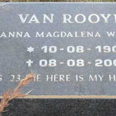 ROOYEN Johanna Magdalena Wilhelmina, van 1905-2000