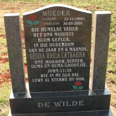 WILDE Gesina Maria Catharina, de 1909-2005
