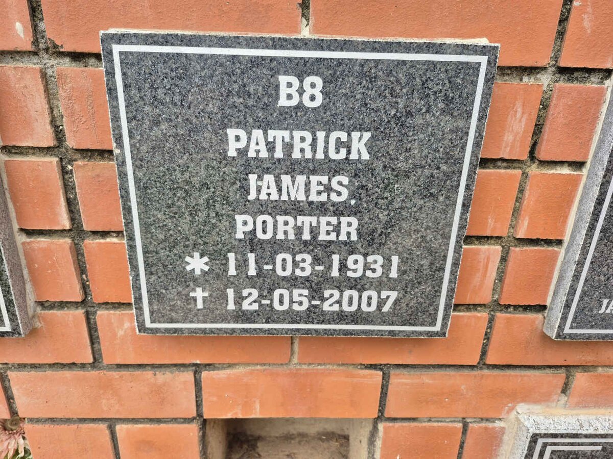 PORTER Patrick James 1931-2007