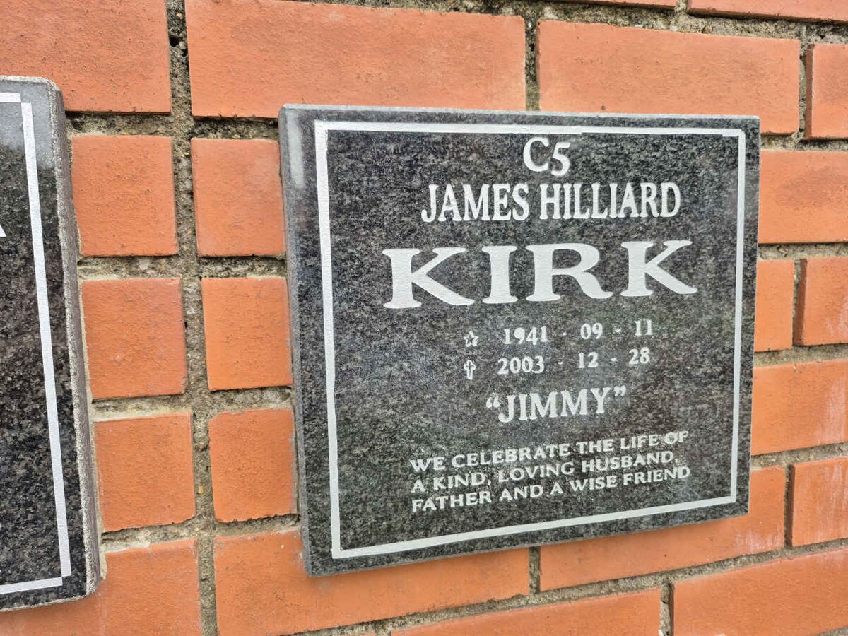 KIRK James Hilliard 1941-2003