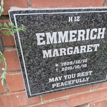EMMERICH Margaret 1909-2010