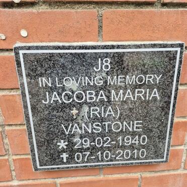 VANSTONE Jacoba Maria 1940-2010