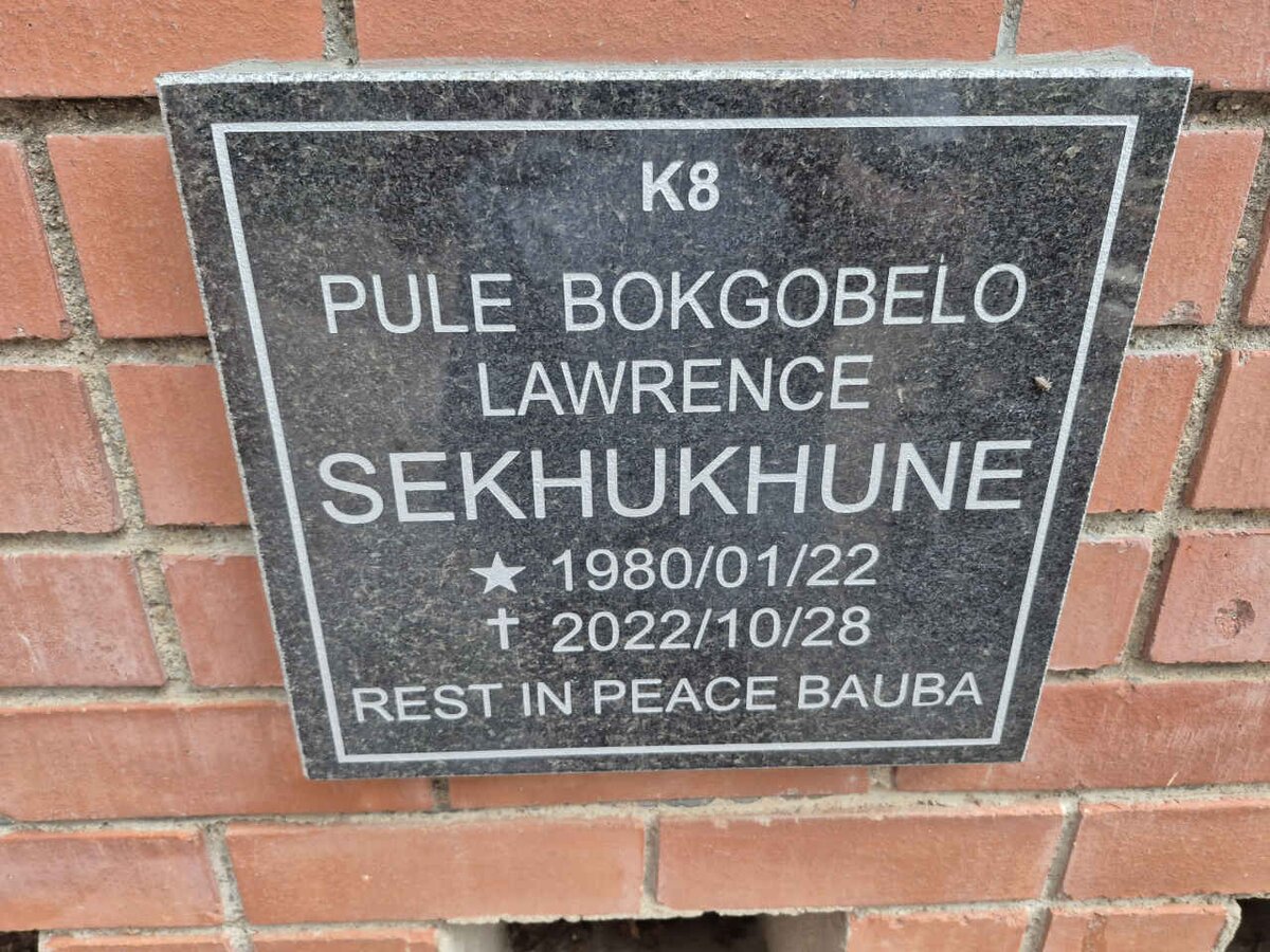 SEKHUKHUNE Pule Bokgobelo Lawrence 1980-2022