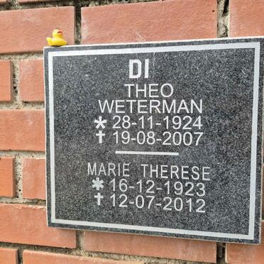 WETERMAN Theo 1924-2007 & Marie Therese 1923-2012