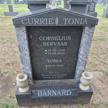 BARNARD Cornelius Servaas 1949-2002 & Tonia 1949-