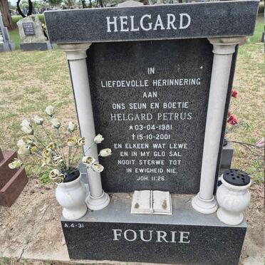 FOURIE Helgard Petrus 1981-2001