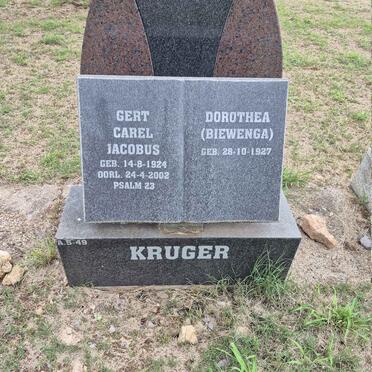 KRUGER Gert Carel Jacobus 1924-2002 & Dorothea BIEWENGA 1927-