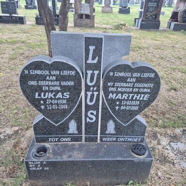 LUUS Lukas 1936-2008 & Marthie 1939-2001