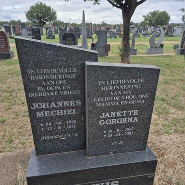 LEWIS Johannes Mechiel 1945-2011 & Janette Gorgena 1947-2002