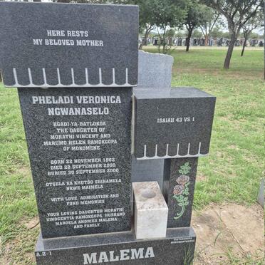 MALEMA Pheladi Veronica Ngwanaselo 1962-2000