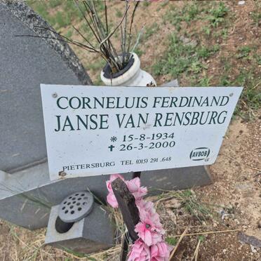 RENSBURG Corneluis Ferdinand, Janse van 1934-2000 