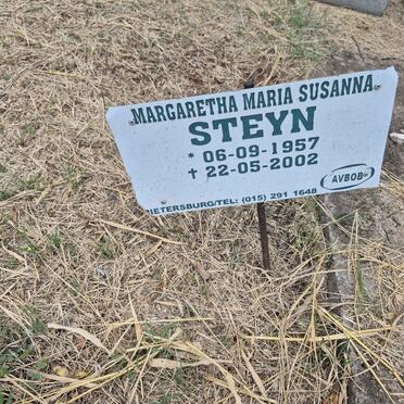 STEYN Margaretha Maria Susanna 1957-2002