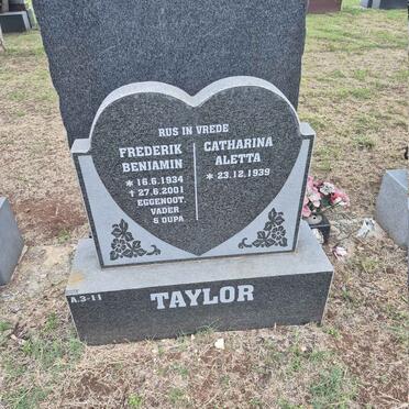 TAYLOR Frederik Benjamin 1934-2001 & Catharina Aletta 1939-