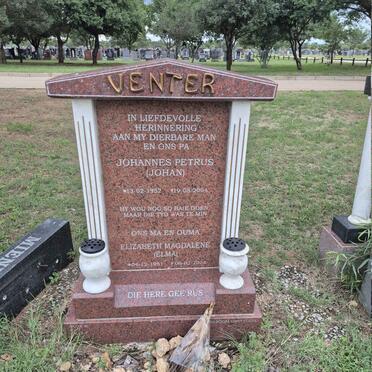 VENTER Johannes Petrus 1952-2004 & Elizabeth Magdalene 1951-2024 